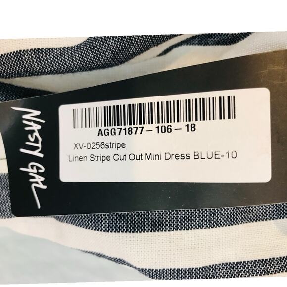 Nasty Gal On the Right Lines Striped Cut-Out mini Dress NWT - Picture 8 of 16